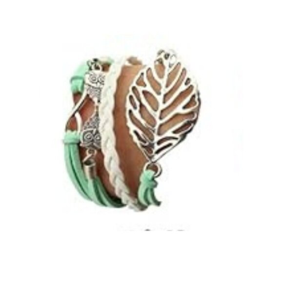 Handmade Braided Multi Layers Vintage Woven Rope Woven Leather Alloy Owl Bangle - Picture 1 of 1